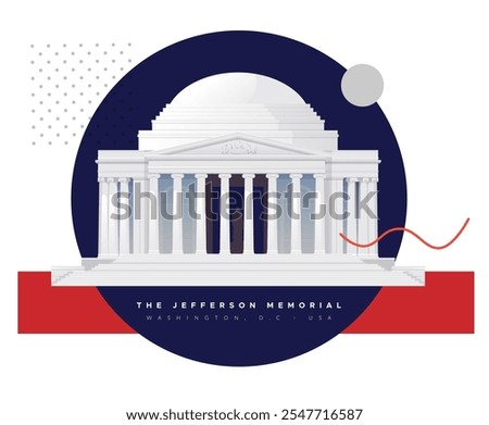 Thomas Jefferson Memorial - Monument in Washington, D.C., United States - Stock Illustration as EPS 10 File