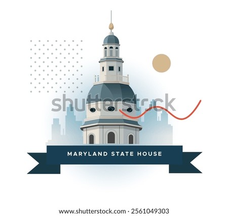 Maryland State House - Annapolis, Maryland - Stock Illustration as EPS 10 File