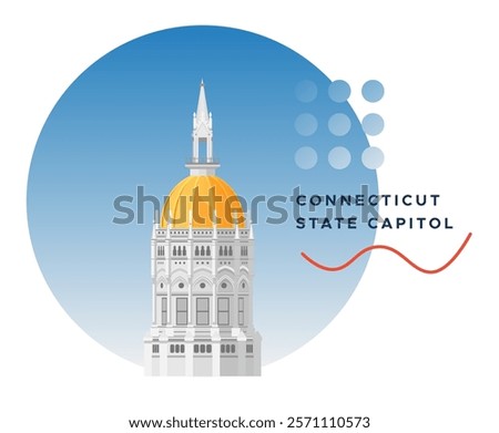 Connecticut State Capitol - Hartford - Stock Illustration as EPS 10 File