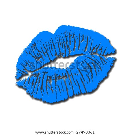 Blue Lip Print Stock Photo 27498361 : Shutterstock