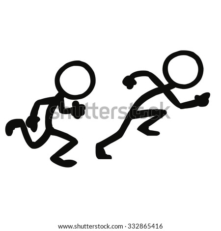 Stickfigure Coaching Running Stock Vector Illustration 332865416 ...