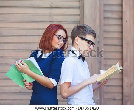 students read a book