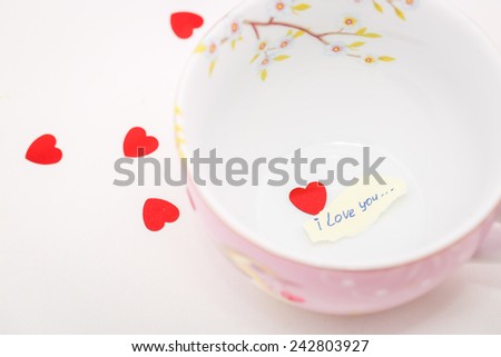 Declaration of love in a cup