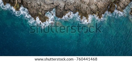 Image, Stock Photo Rocky coast of sea in sunny day