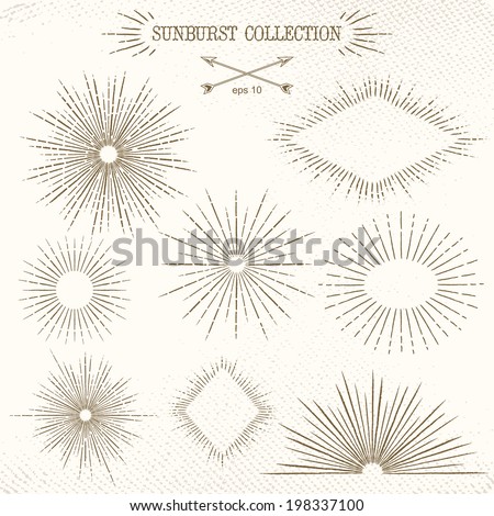 Art Deco Vintage sun burst frames and design elements for your design. Great for retro style projects. Vector