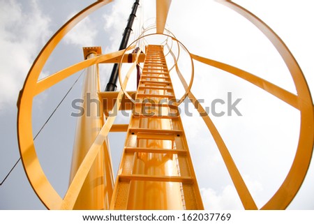 Atmosphere in the construction and installation of crane.