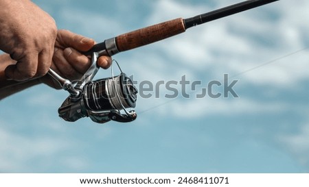 Similar – Image, Stock Photo shore angling in the North Sea