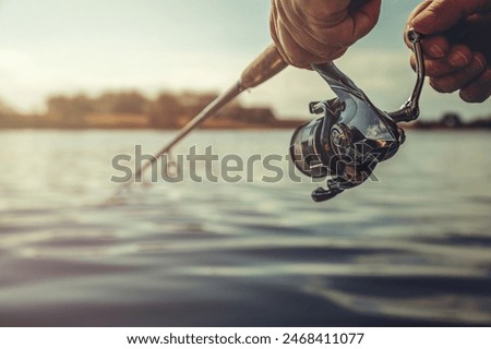 Similar – Image, Stock Photo Fisherman fishing at the sea.