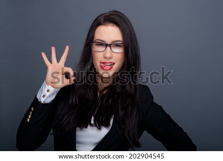 Girl shows gesture all done