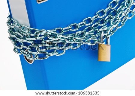 a filing with chain and padlock closed. privacy and data security.