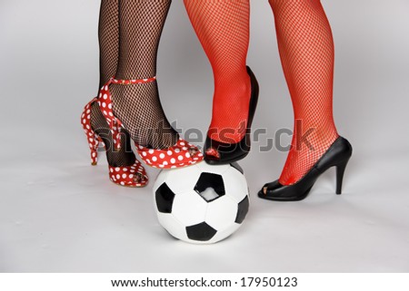 sexy soccer woman with ball