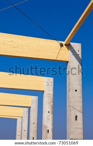 A building for warehouse and production is established. Commercial construction site.
