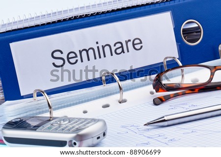 an icon image for further education, training and adult education. folder and documents in a seminar