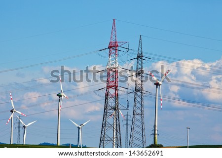 wind turbine of a wind power plant. production of alternative and sustainable energy for power generation