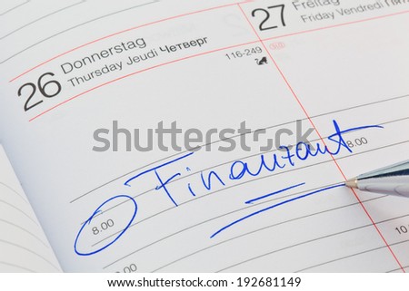 a date is entered on a calendar: finance office