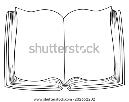 Vector Cartoon Open Book Drawing - 282652202 : Shutterstock