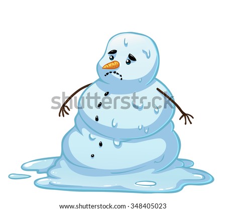 Vector Snowman Melting - 348405023 : Shutterstock