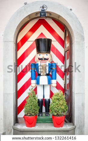 Typical Nutcracker wooden figure, which breaks the nuts using lever technology in its \