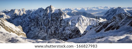 european alps in winter - zugspitze