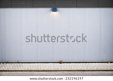 corrugated wall at a new building - nice background with copy space