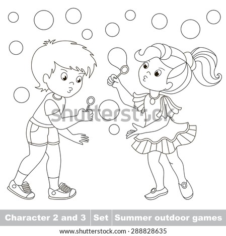 Small Boy Blowing Bubbles Vector Silhouette | Download Free Vector Art ...