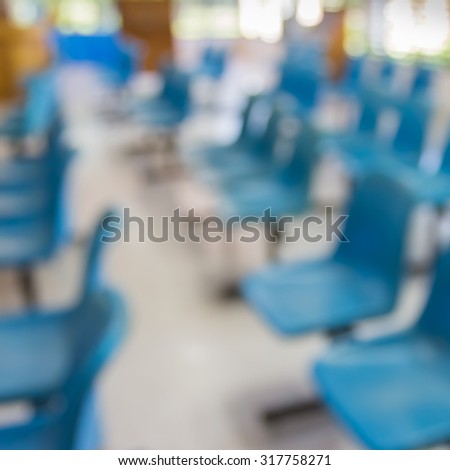 Blur blue waiting seat zone in hospital for background