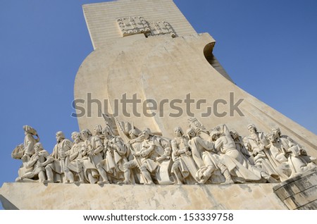 LISBON, PORTUGAL - AUGUST 14: Monument to the Discoveries on August 14, 2013 in Lisbon, Portugal. The monument celebrates the Portuguese Age of Discovery during the 15th and 16th centuries.