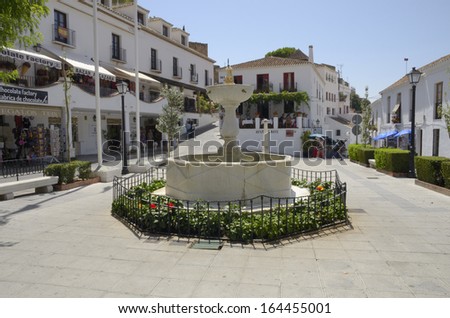 MIJAS, SPAIN - AUGUST 22: Square on August 22, 2012 in Mijas, Spain. Mijas is a tourist town at the foot of the hills of the same name that possesses typically Andalusian houses.