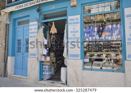 PORTO, PORTUGAL - AUGUST 10: Traditional grocery store  in Porto, Portugal on August 10, 2015.