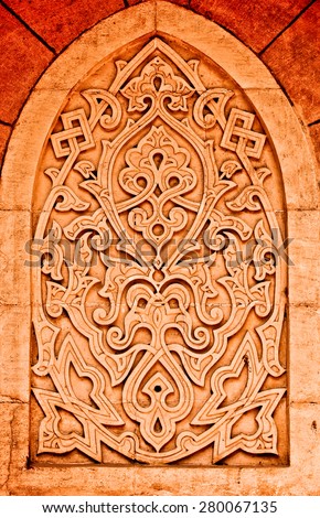 colored arabian ornamental carvings