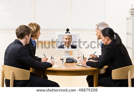 Business people in video meeting