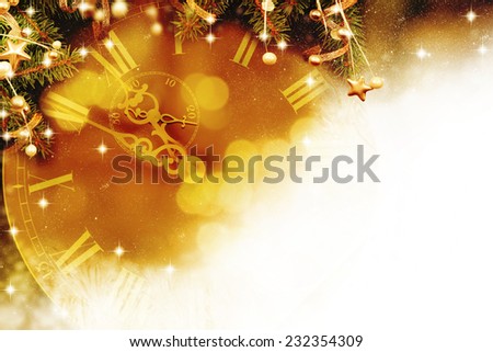 New Year&#039;S Clock. Stock Photo 232354309 : Shutterstock