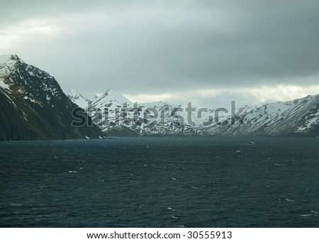 Aleutian Island Coastal Mountains Near Dutch Harbor Alaska