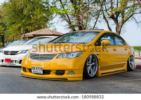 SONGKHLA, THAILAND - March 09 : Tuned car Honda civic in \