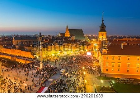 Warsaw, Poland - April 10, 2015. Poland remembers Smolensk air crash five years ago.