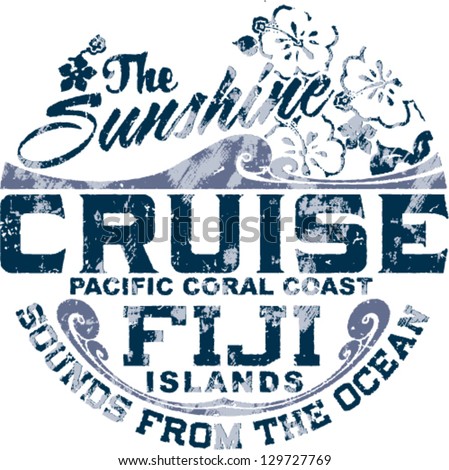 Coral coast - Grunge vector artwork in 3 custom colors