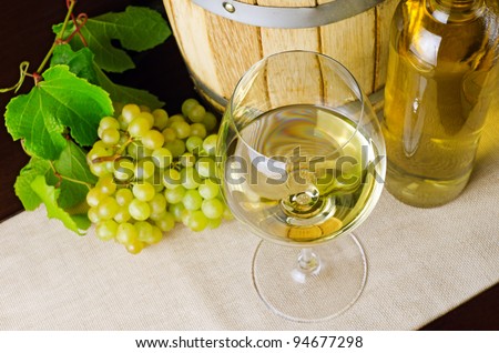 White wine on the table.