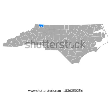 Map of Alleghany in North Carolina on white