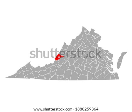 Map of Alleghany in Virginia on white