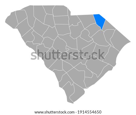 Map of Marlboro in South Carolina on white