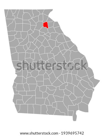 Map of Banks in Georgia on white