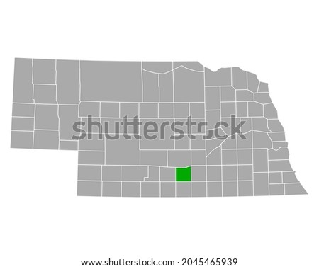 Map of Kearney in Nebraska on white