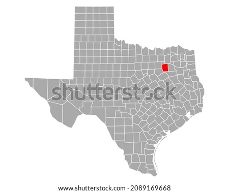 Map of Kaufman in Texas on white
