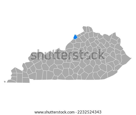 Map of Trimble in Kentucky on white