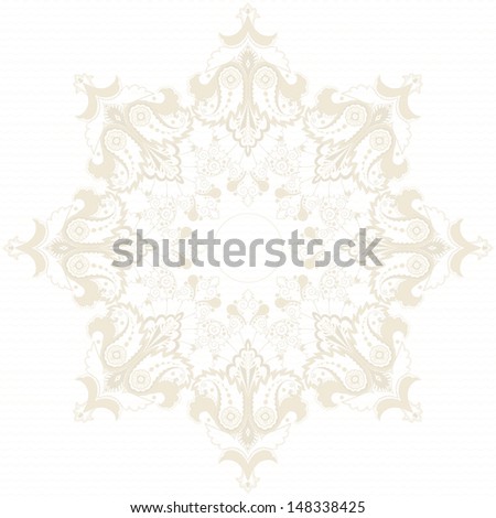 Round pattern with paisley floral elements. Raster copy of the vector.