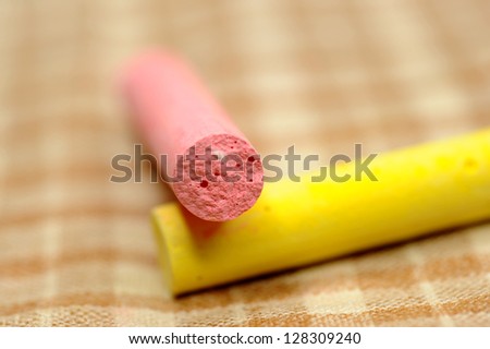pink and yellow chalk