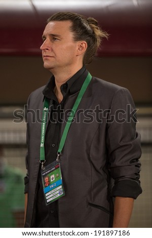 PATHUMTHANI THAILAND-MAY 05:Head Coach Mika Lonnstrom of Police Utd.poses during the Thai Premier League match between Police Utd.and Songkhla Utd.at Thammasat Stadium on May 05,2014,Thailand