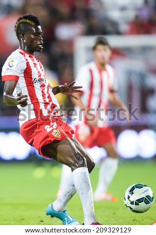 BANGKOK THAILAND-Jul30:Thomas Partey of Almeria. in action during the LFP World Challenge 2014 between SCG Muangthong UTD. and Almeria at SCG Stadium on July30,2014,Thailand