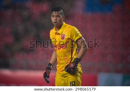 BANGKOK THAI JULY 14 :Goalkeeper Anusith Termmee of Thai All Stars in action during the international friendly match Thai All Stars and Liverpool FC at Rajamangala Stadium on July14,2015 in,Thailand.