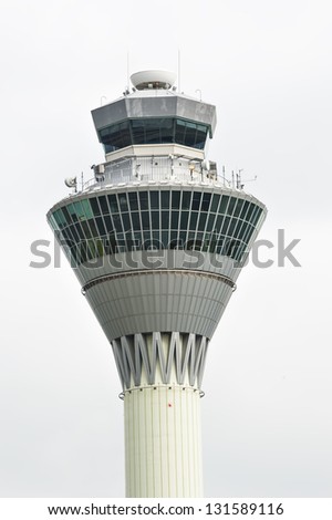 KLIA, Malaysia - FEBRUARY 24: The view of KLIA (Kuala Lumpur International Airport ) tower  with cloudy scene on February 24, 2013.  It\'s 1st principal airport in Malaysia.